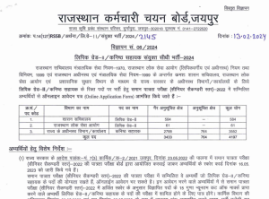 RSMSSB Clerk Recruitment 2024